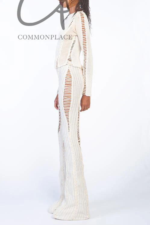 ISA BOULDER Slit Ripped Pants IB-22PT01-MIBAI - Image 8