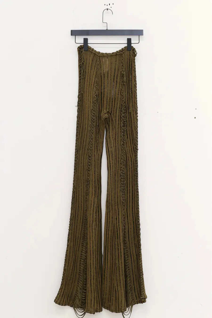 ISA BOULDER Slit Ripped Pants 22PT01 (Thick) Army Green - Image 4