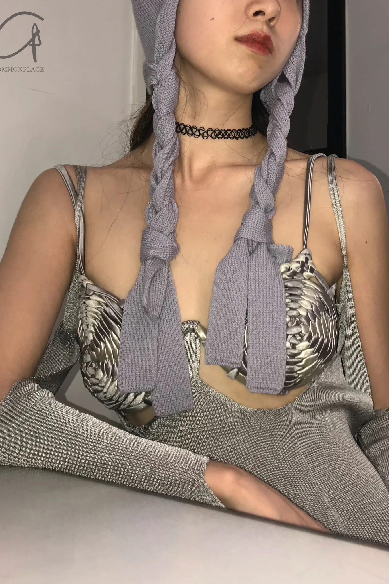 ISA BOULDER spiral braid dress RS24WDR19 slate silver - Image 16