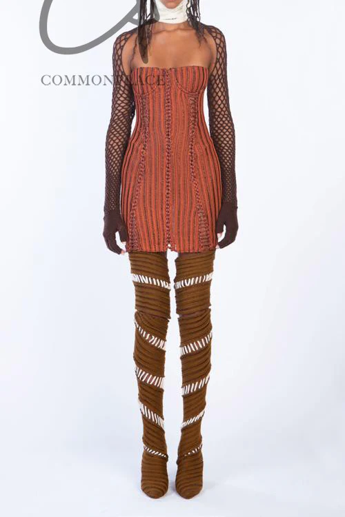 ISA BOULDER Stretchable Corset (Worn Back) 22DR07B Rust - Image 2
