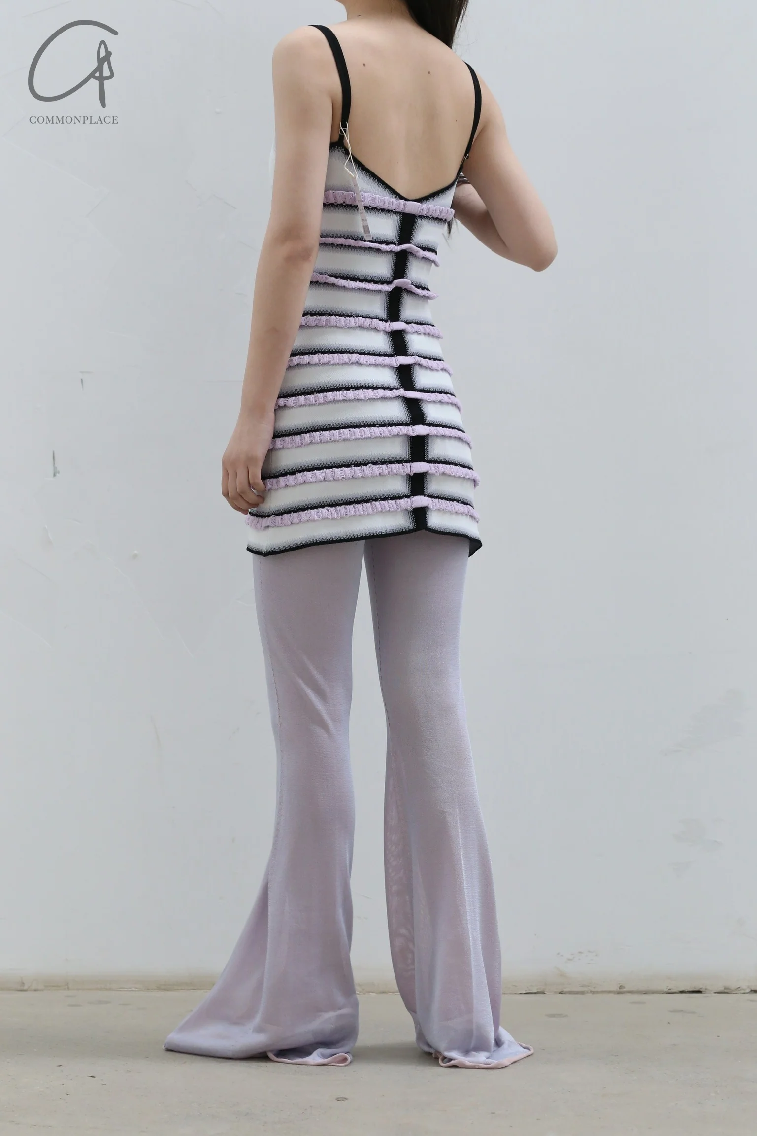 ISA BOULDER Two-piece moiré straight-leg pants RS23PT2 Lilac - Image 16