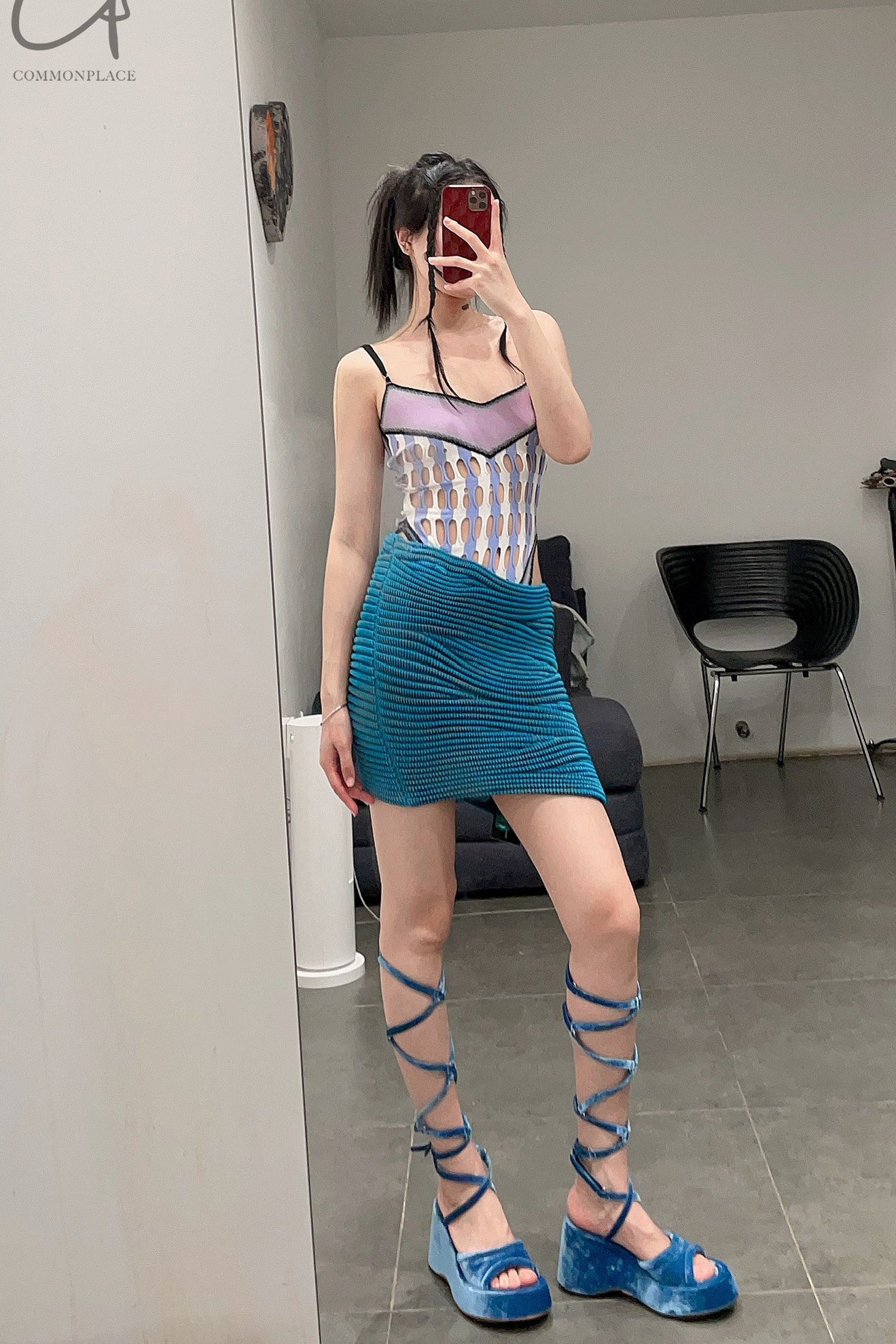 ISA BOULDER Wave Skirt RS23SK12 Cyan - Image 17