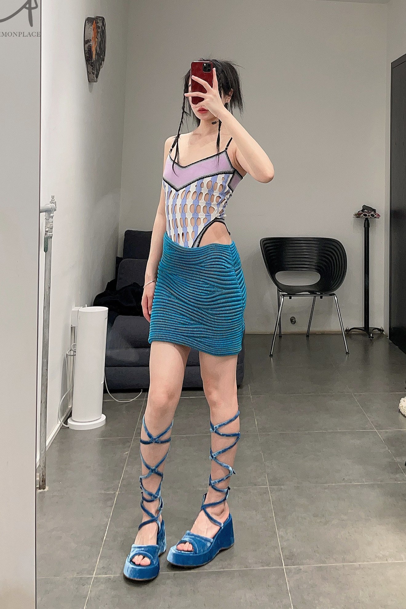 ISA BOULDER Wave Skirt RS23SK12 Cyan - Image 18
