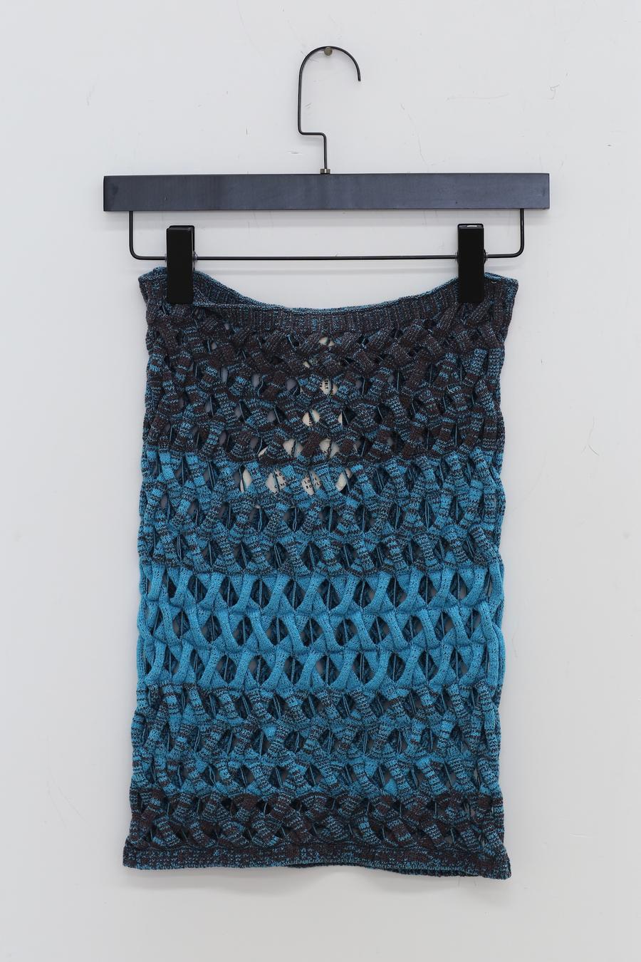 ISA BOULDER Woven Mini Skirt 22SK01 Ombre Teal - Image 4