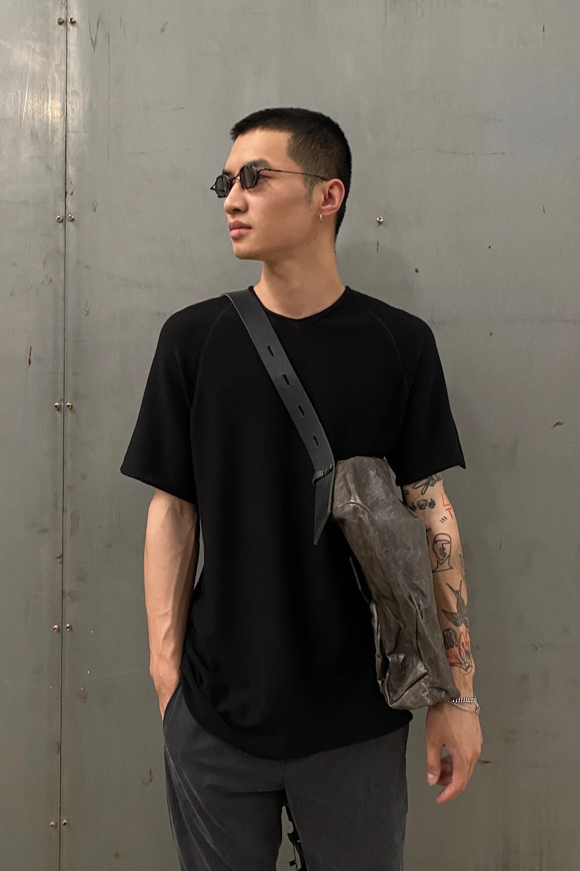 isaac sellam backpack in calfskin BARDA-MEMOIRE PLOMB - Image 10