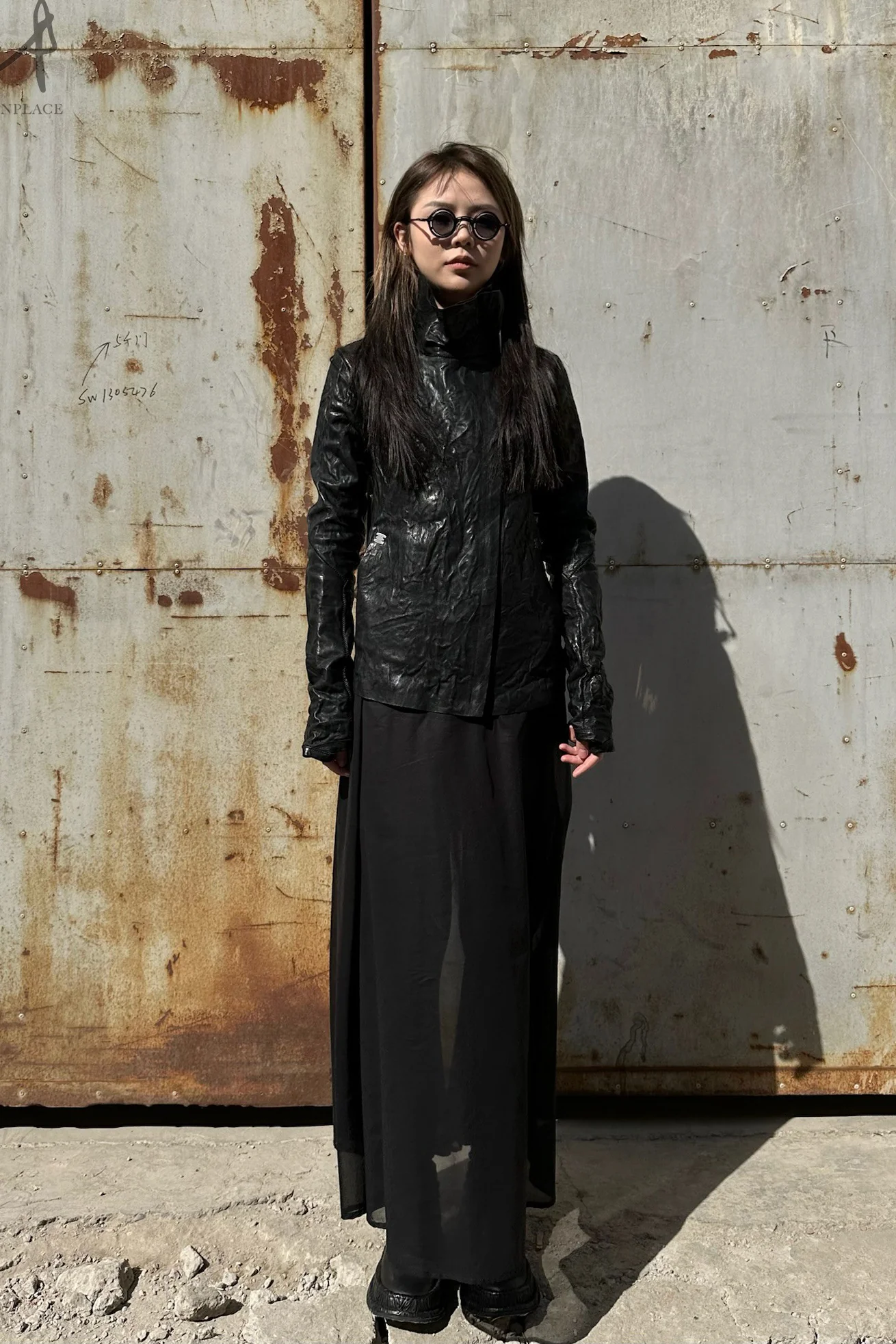 isaac sellam black sheepskin leather jacket PRUDENTE-CRASSE POUILLE NOIR PIS1 - Image 4