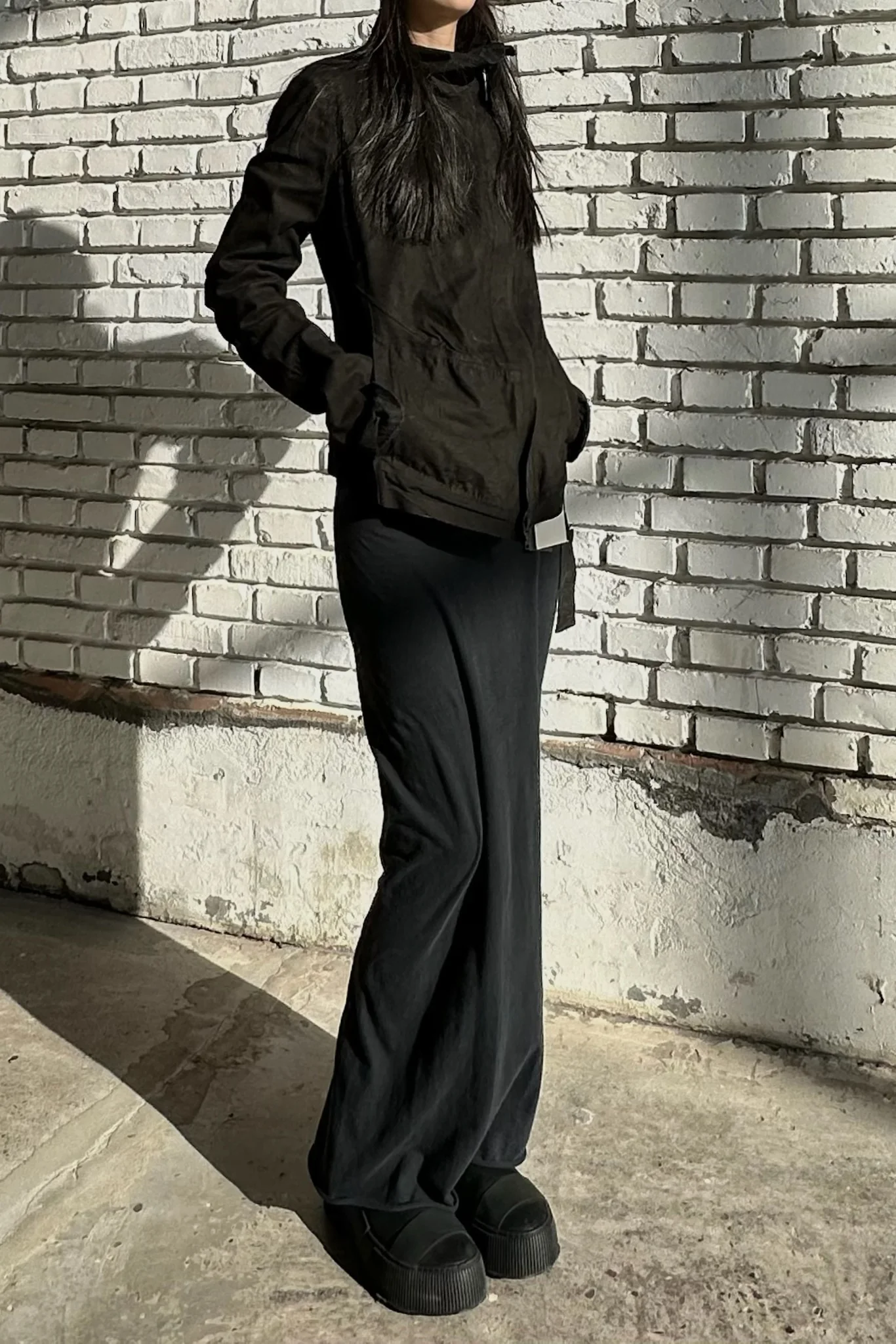 isaac sellam matte calfskin stand collar oblique zipper short jacket handmade linen oblique cuffs IS-H24-LG keel style H24 DESAXEE-FLUIDE - Image 6