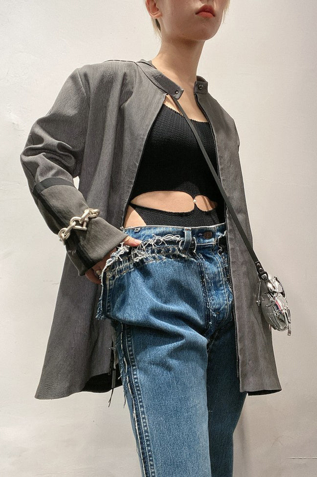 isaac sellam sheepskin back zipper reflective coat INSENSIBLE-TALMUD - Image 10