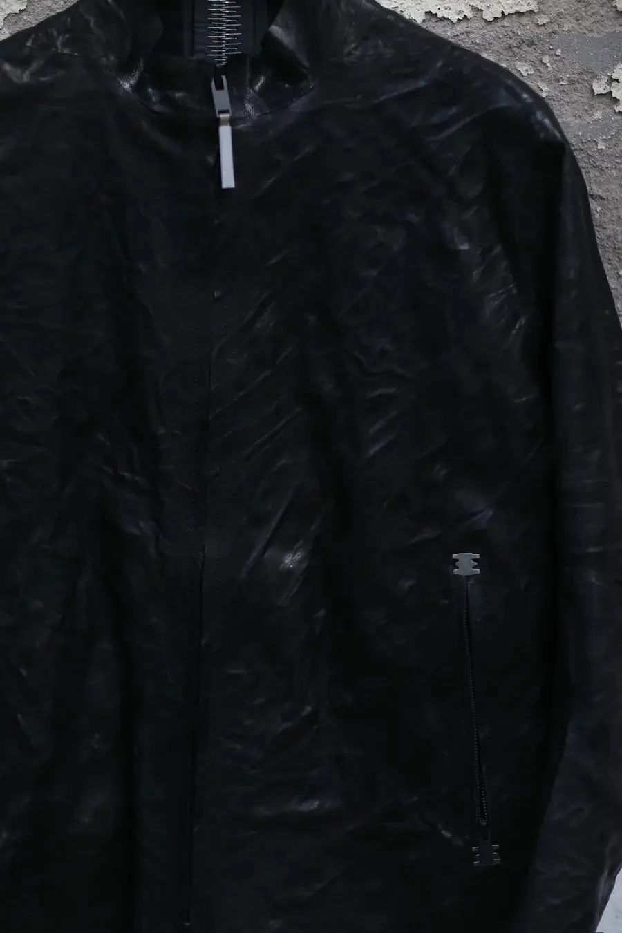 isaac sellam shiny black leather jacket SEAMLESS-CRASSEPOUILLE H24 - Image 2