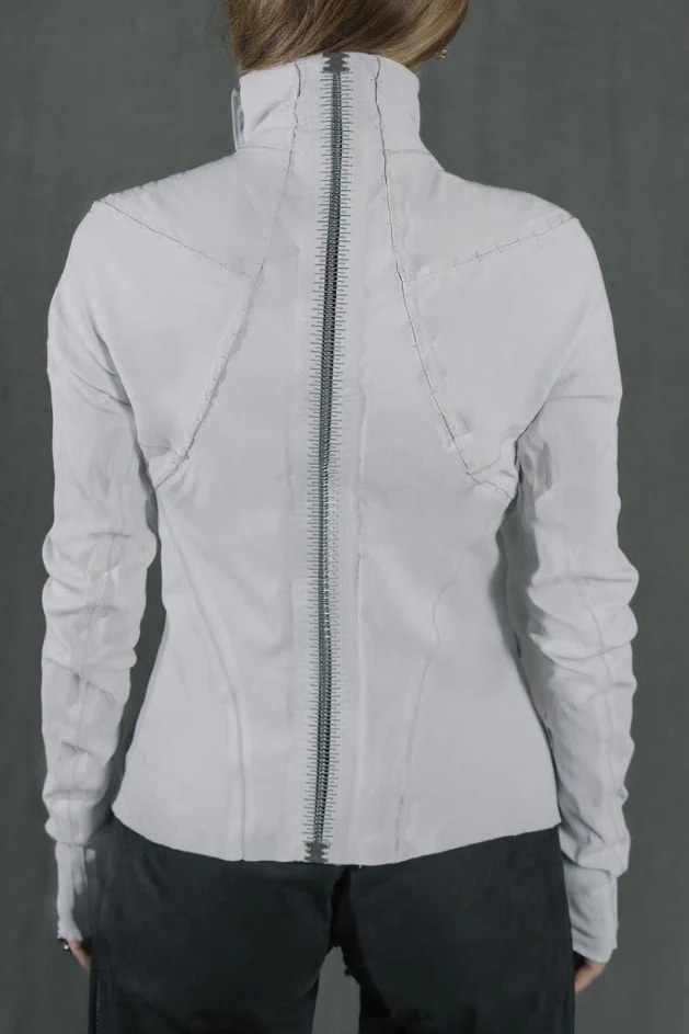 isaac sellam Spring/Summer 2026 High-Neck Asymmetrical Jacket, France IS-INCARNÉE-NEO E26-BLANC - Image 2