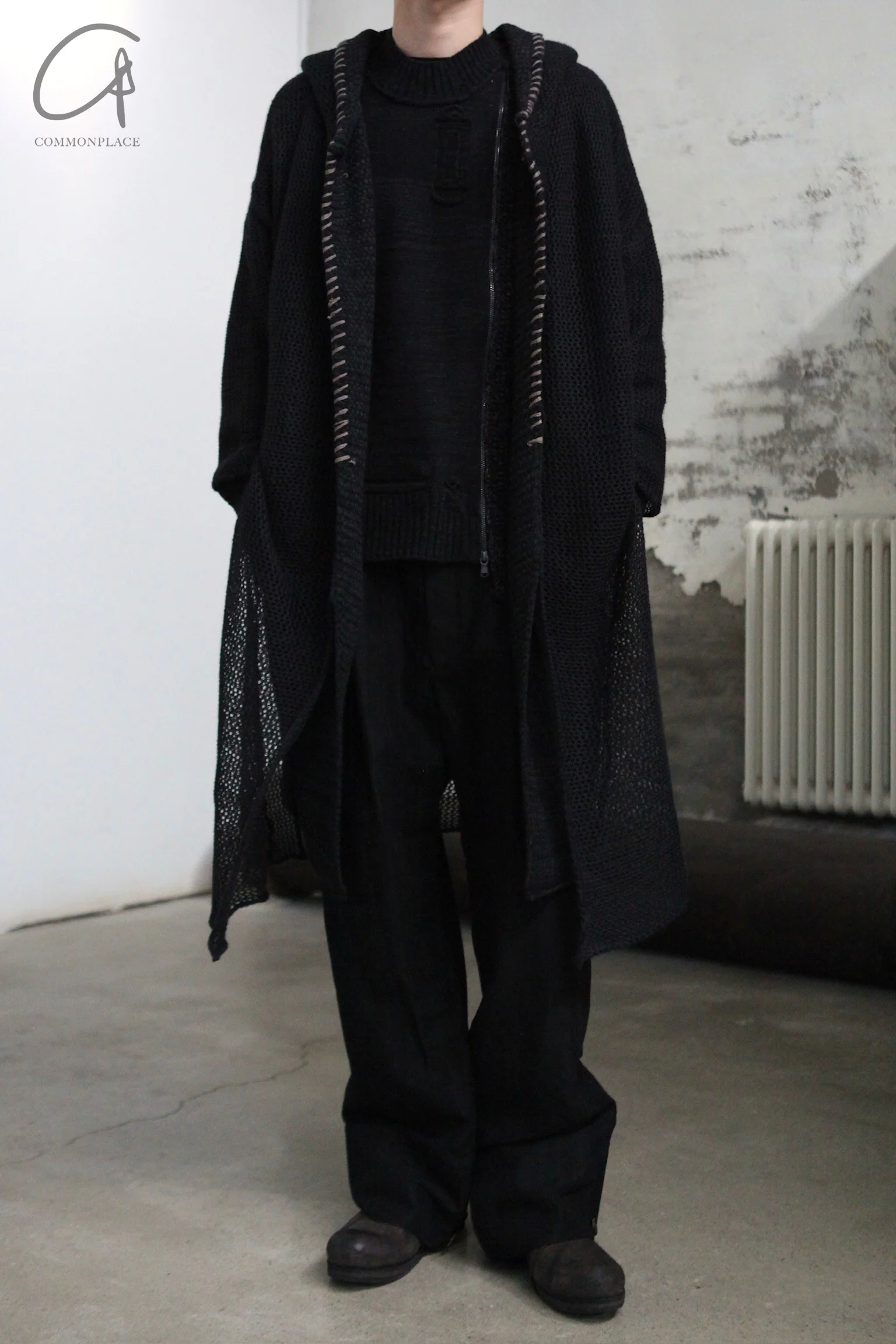 ISÓ Devoa x The Viridi-Anne collaboration knitted coat ISO-ILKC-CCNM-CHARCOAL - Image 6