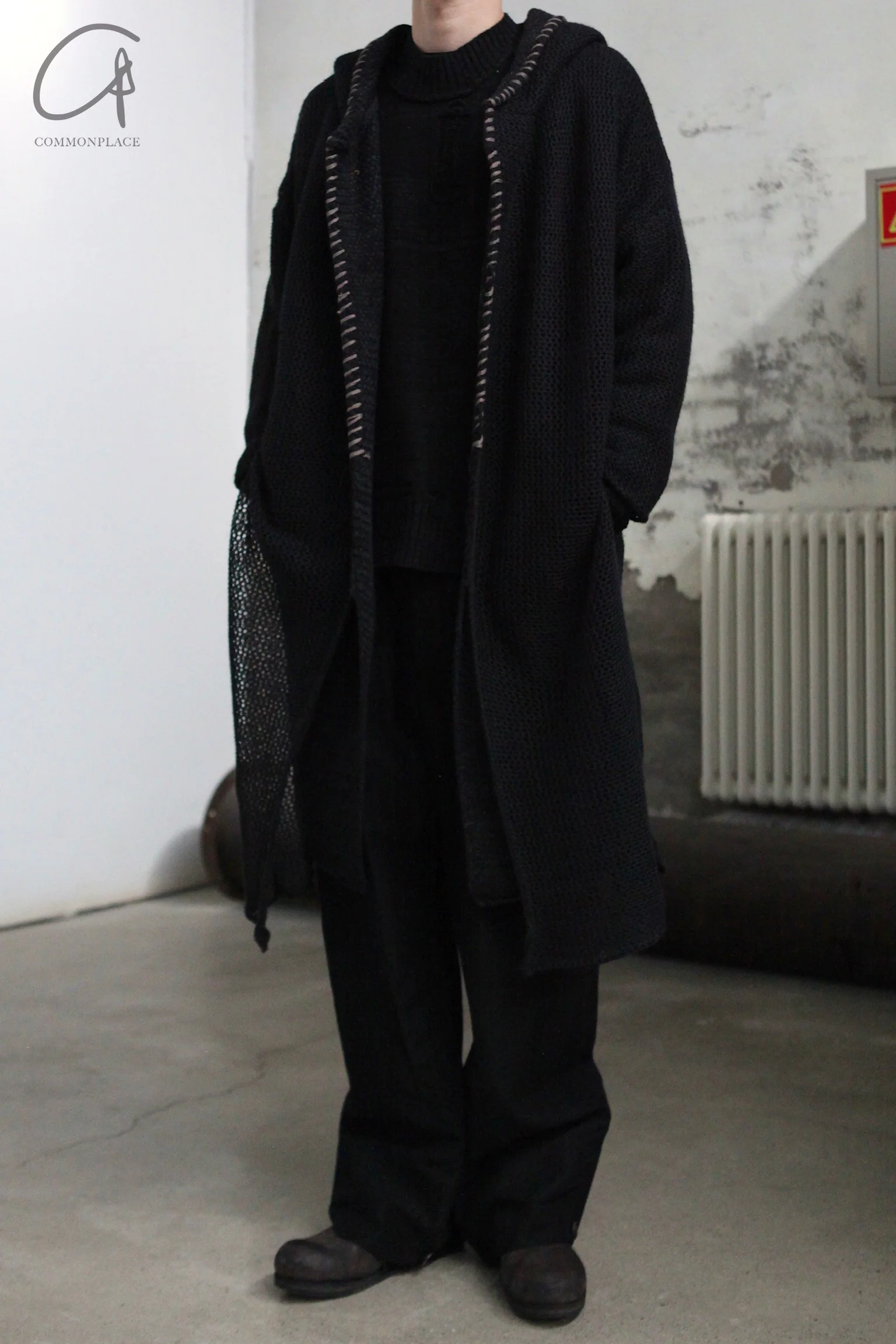 ISÓ Devoa x The Viridi-Anne collaboration knitted coat ISO-ILKC-CCNM-CHARCOAL - Image 8