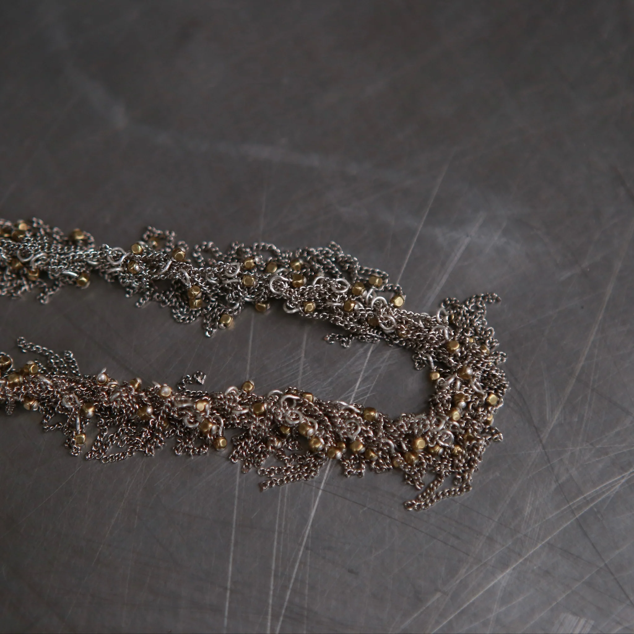 JEAN FRANCOIS MIMILLA braided steel chain and steel beads necklace handmade France JFM-COL101 SS25-0 - Image 3