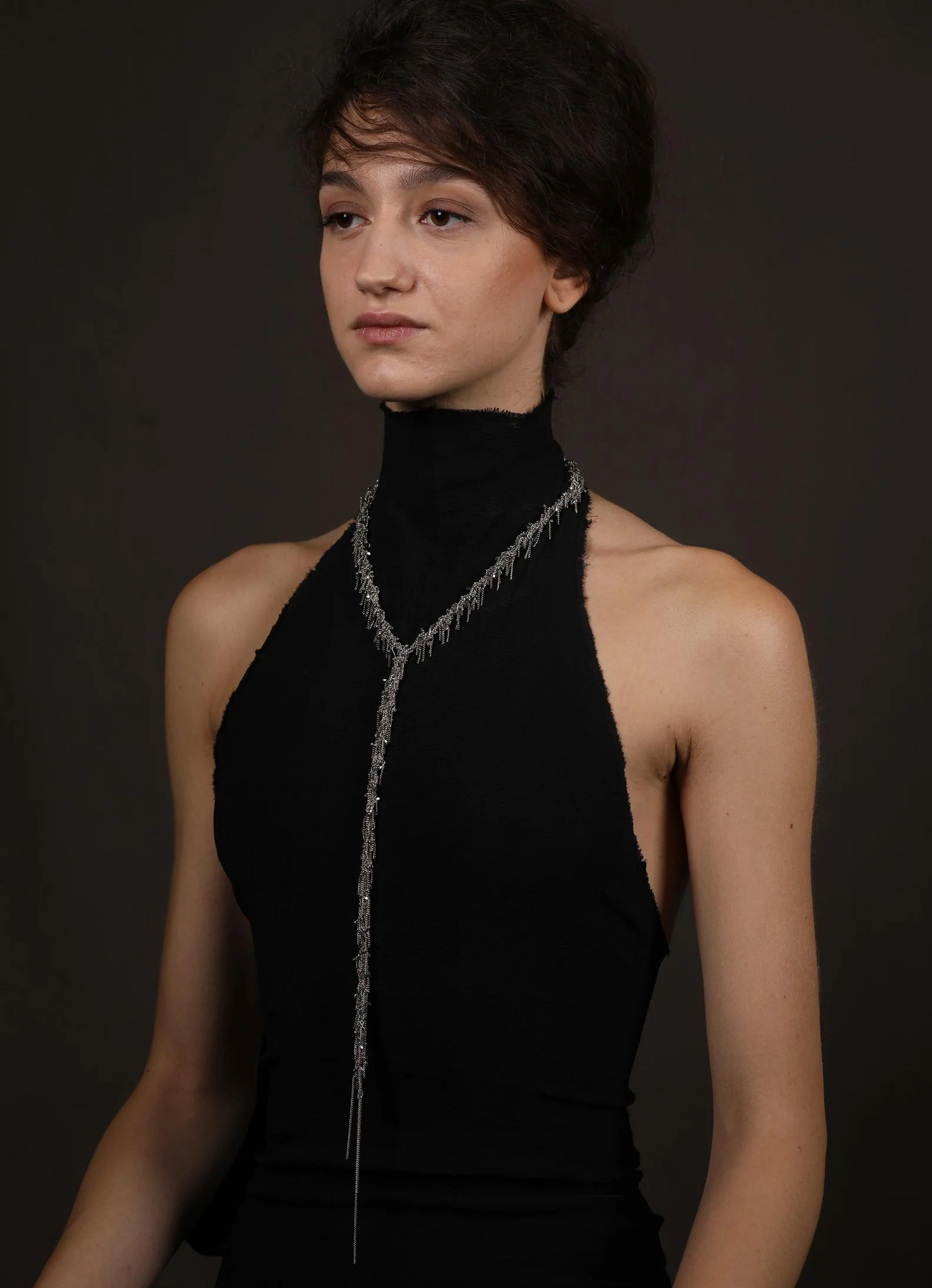 JEAN FRANCOIS MIMILLA Braided steel chain glass bead necklace France JFM-COL155 SS25-0 - Image 8