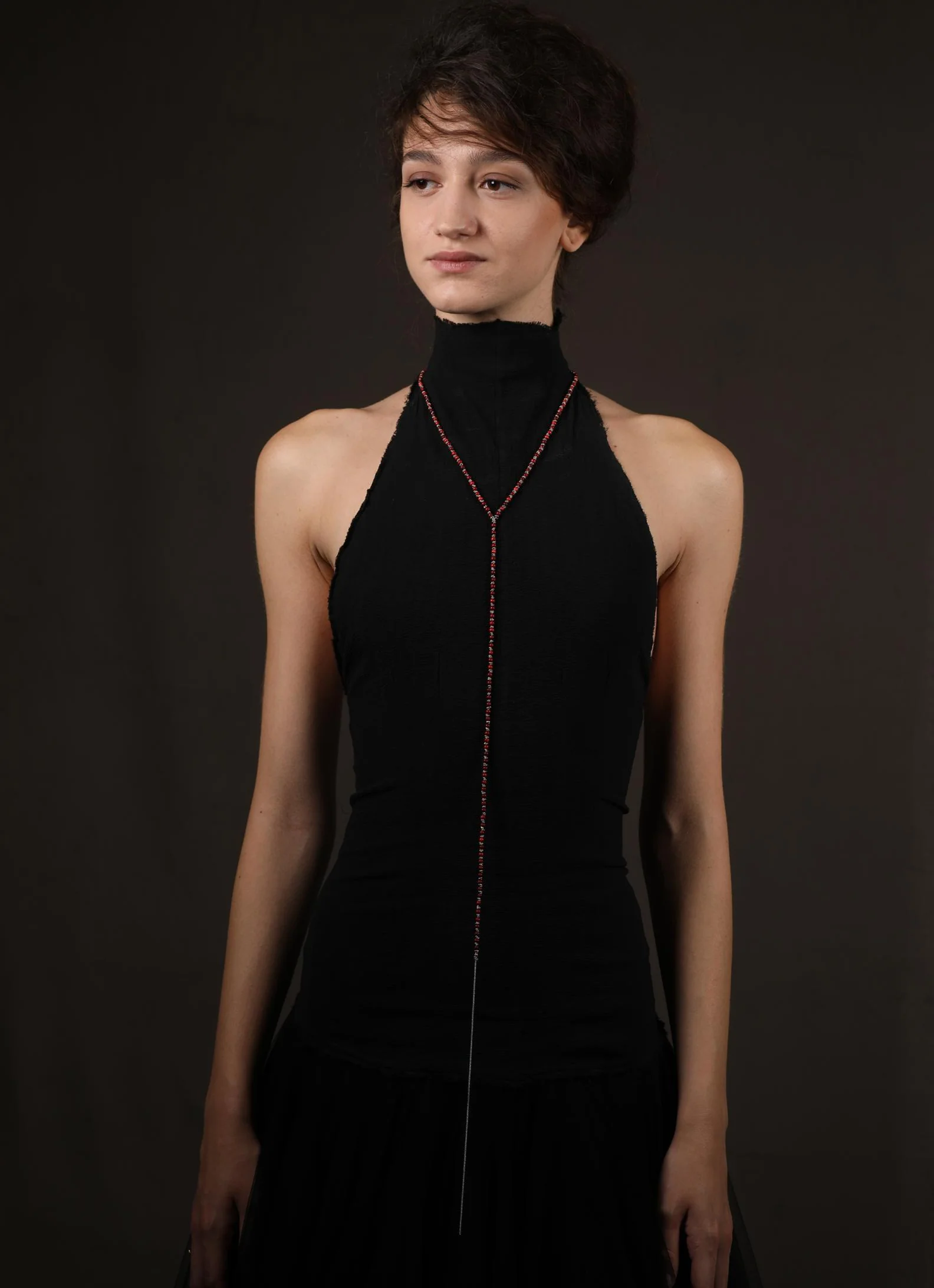JEAN FRANCOIS MIMILLA knotted steel chain glass bead necklace France JFM-COL136 SS25-0 - Image 9