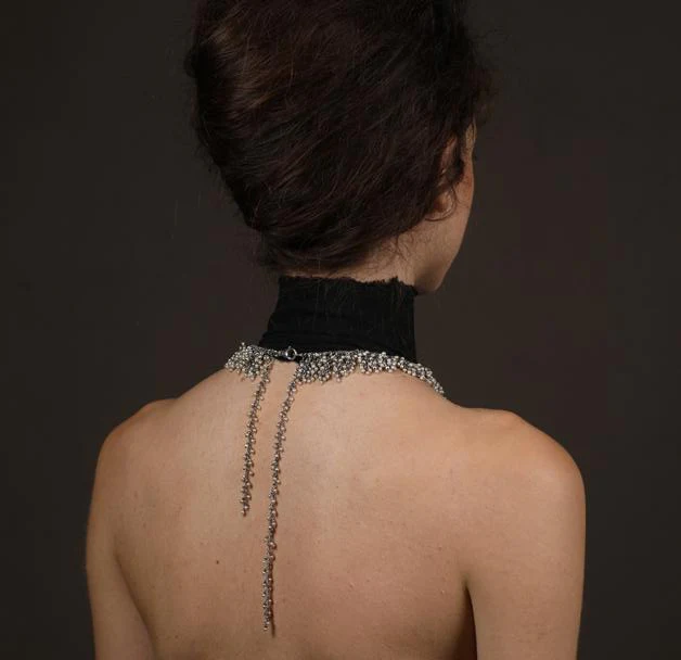 JEAN FRANCOIS MIMILLA steel chain glass bead necklace France handmade JFM-COL162 SS25-0 - Image 9