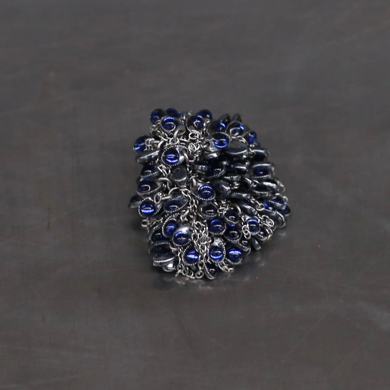 JEAN FRANCOIS MIMILLA steel chain rhinestone ring France handmade JFM-BAG112 SS25-0 - Image 2