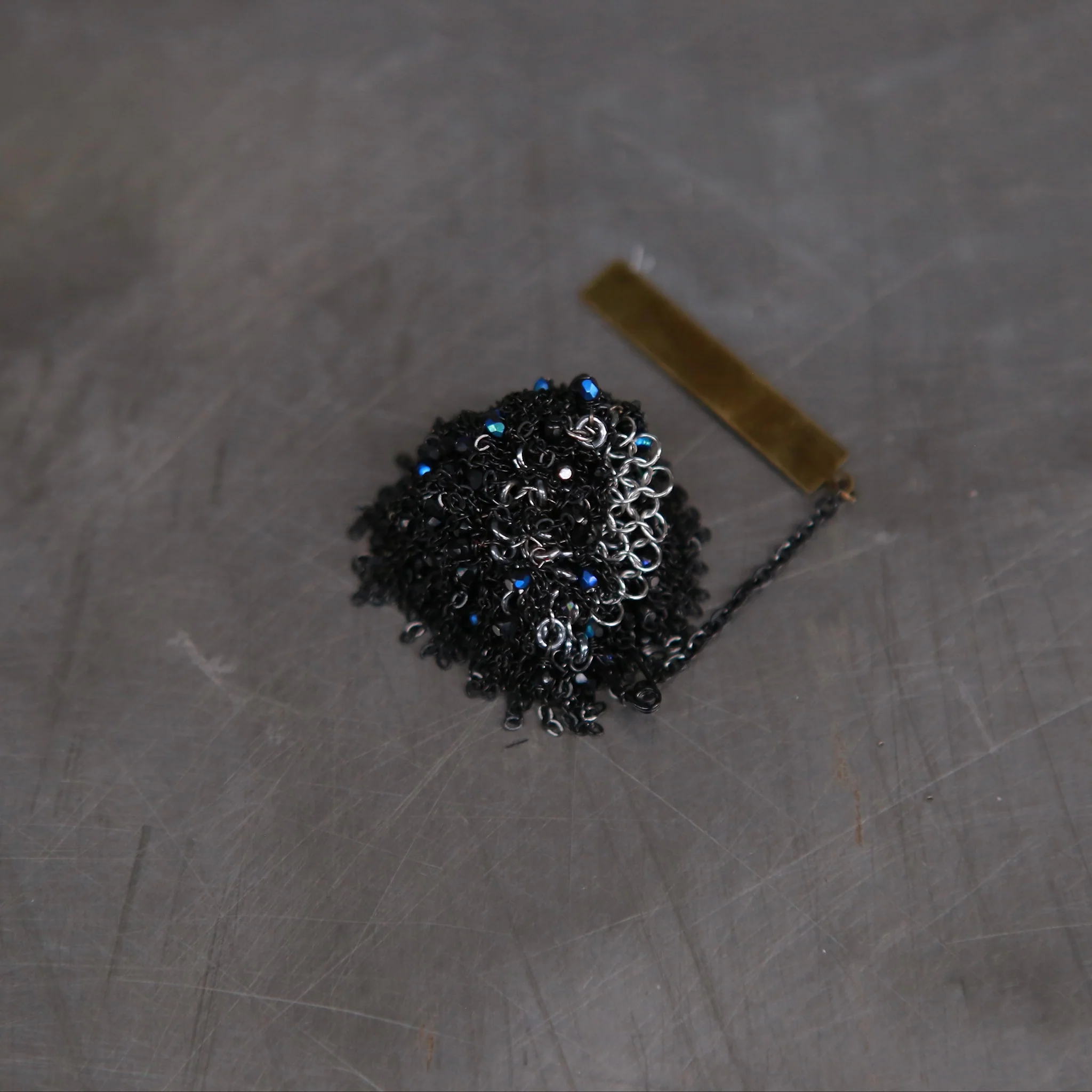 JEAN FRANCOIS MIMILLA steel chain rhinestone ring France handmade JFM-BAG113 SS25-0 - Image 3