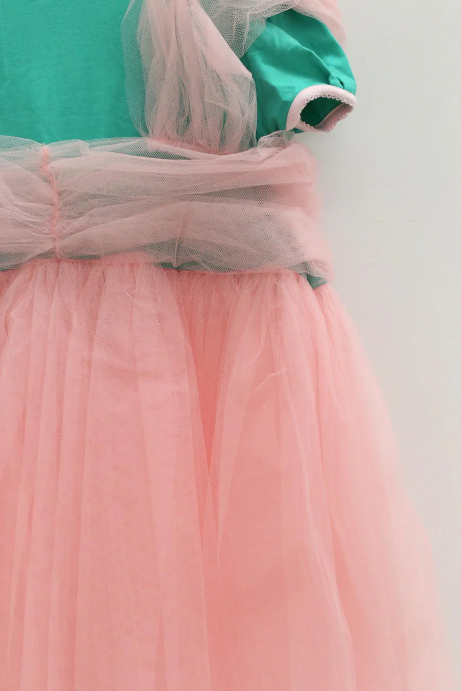 Jennyfax Dynamic Tulle Dress JFSS22D02 Green Pink PJF3 - Image 3