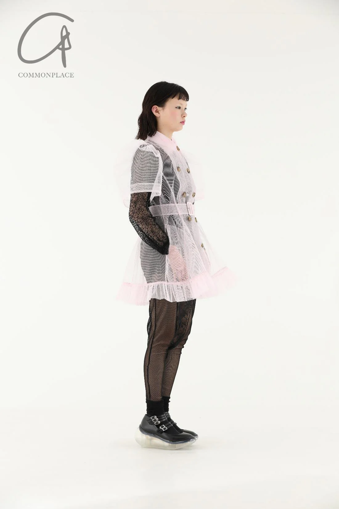 Jennyfax tulle trench coat JFAW21C02 pink - Image 23