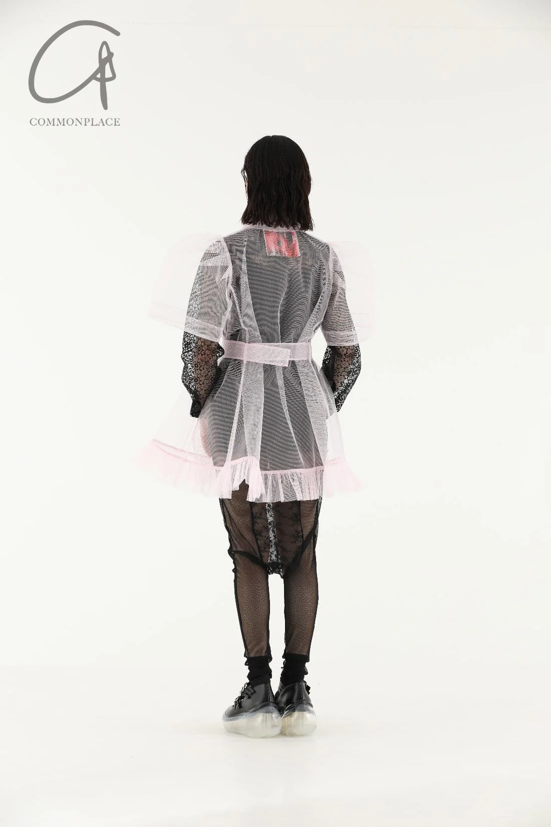 Jennyfax tulle trench coat JFAW21C02 pink - Image 24