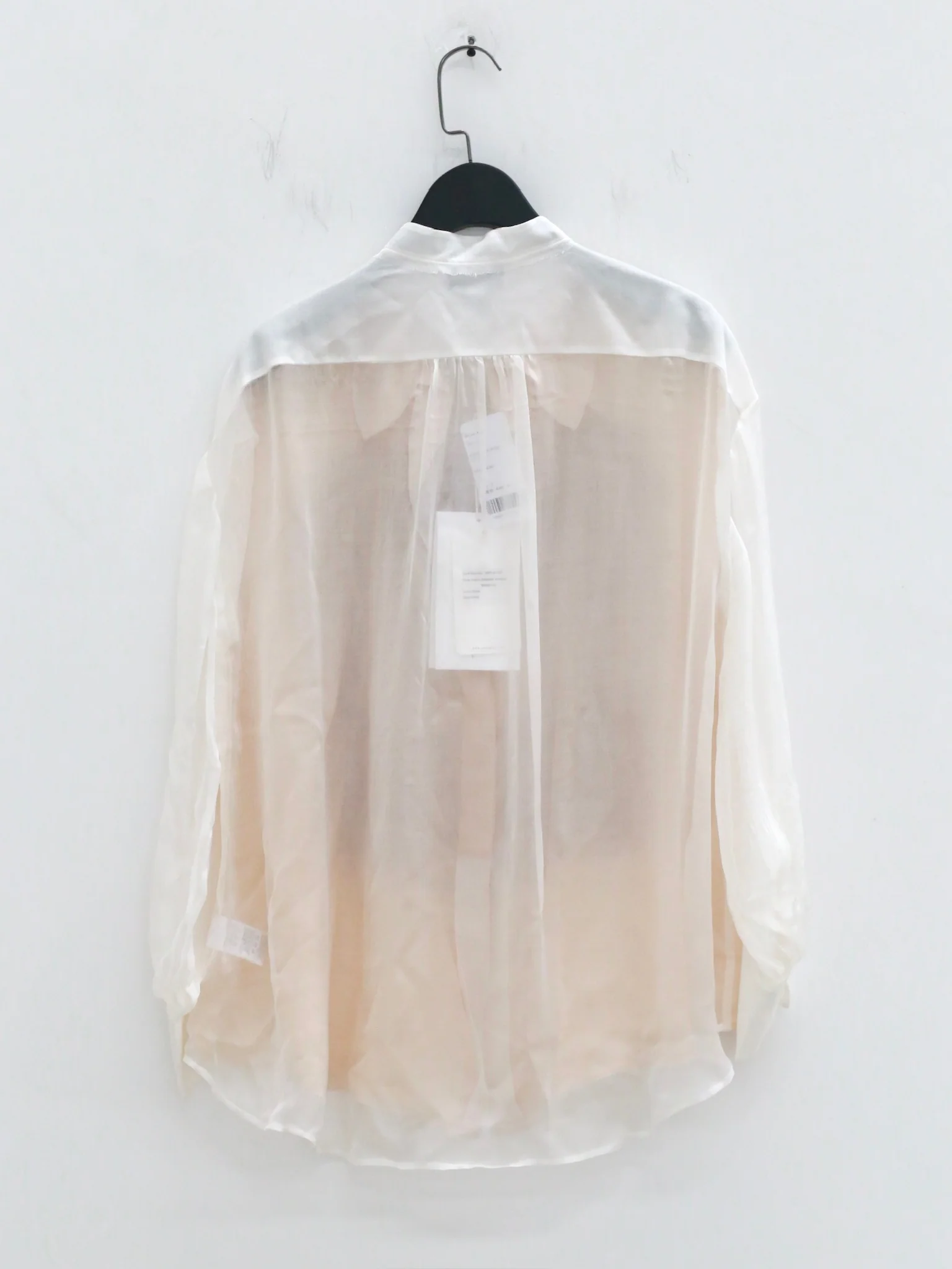 Joyce Bao Fall/Winter 2025 Irregular Lace Windowpane Long-Sleeve Shirt JB-JB01-01007-MIBAI (Off-white) - Image 9