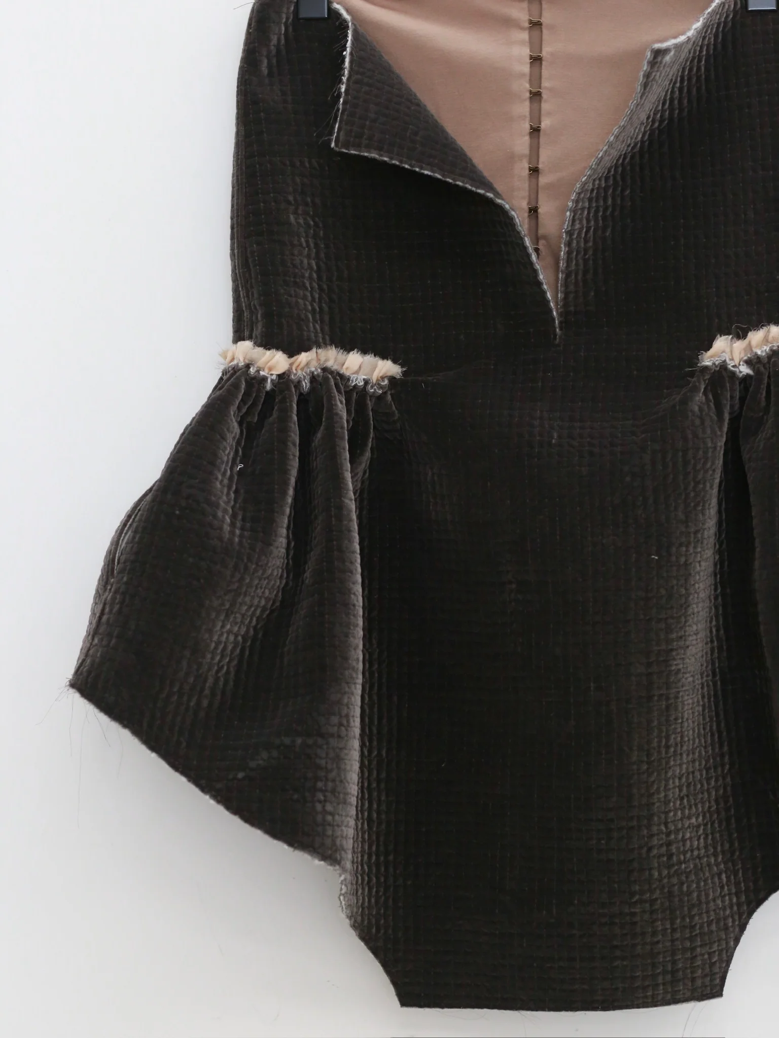 Joyce Bao Silk Babydoll Style Short Dress JJB-JB01-06009-SHENKA Dark Brown - Image 3