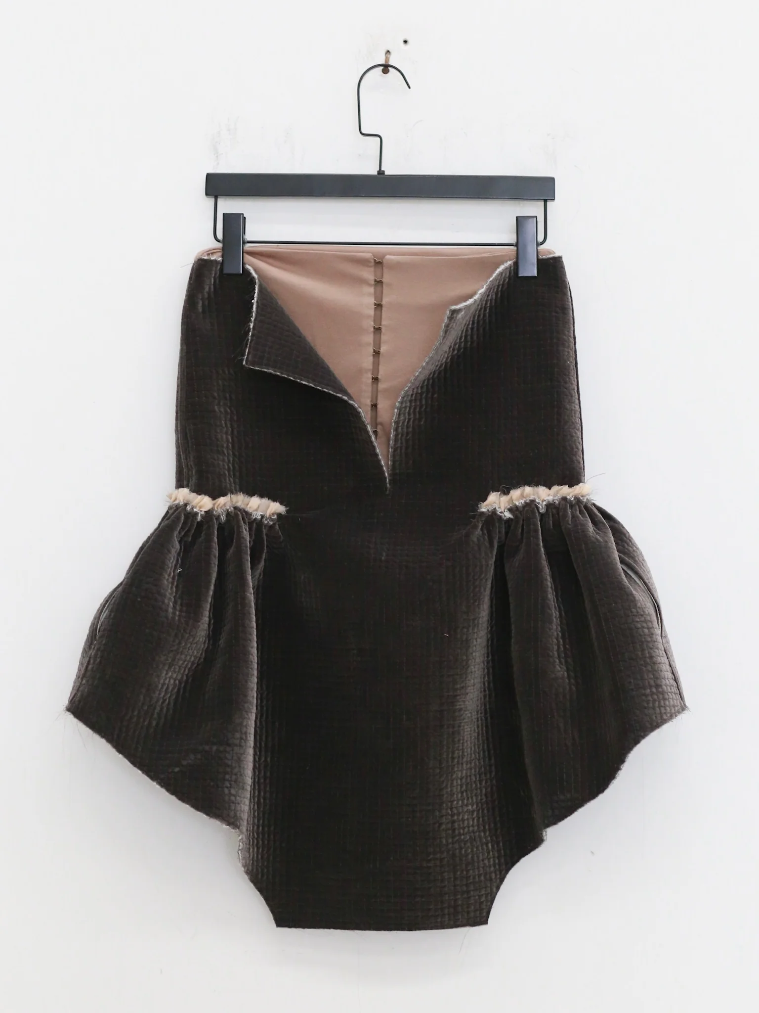 Joyce Bao Silk Babydoll Style Short Dress JJB-JB01-06009-SHENKA Dark Brown - Image 4
