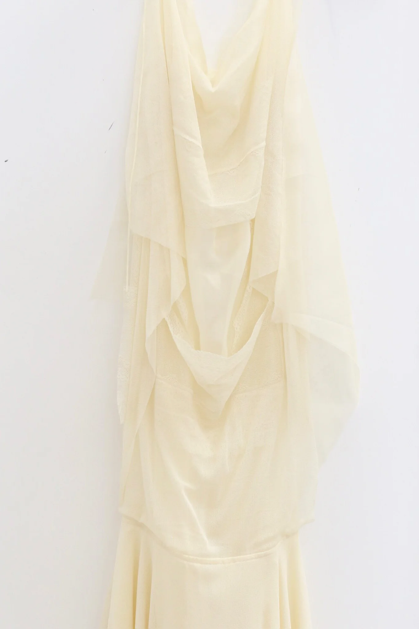Joyce Bao Spring/Summer 2026 Asymmetrical Ixia Dress JB-JB02-06010-1-HUANG Pale Yellow - Image 3