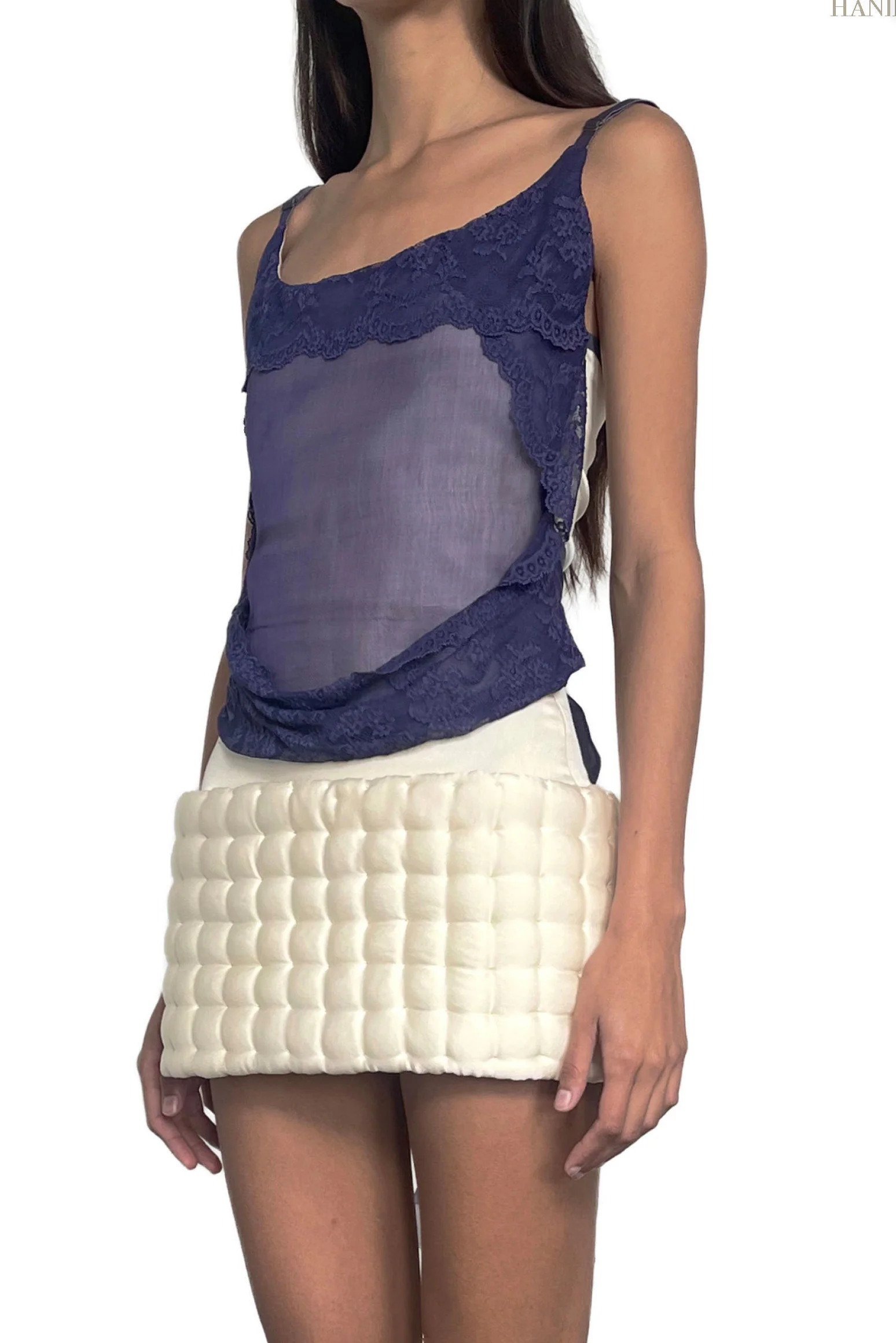 Joyce Bao Spring/Summer 2026 Lace Structure Top JB-JB02-01012-1-ZI Purple - Image 7