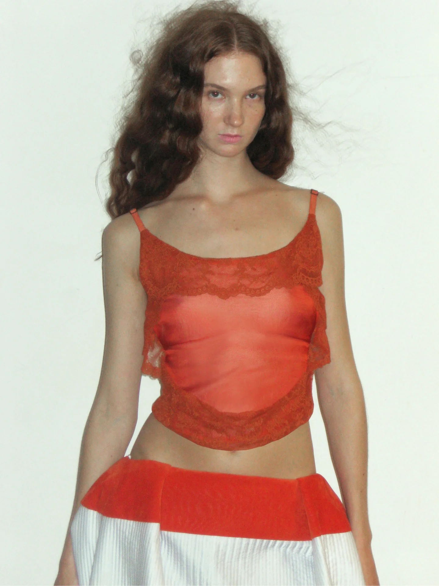 Joyce Bao Spring/Summer 2026 Lace Structure Top JB-JB02-01012-2-HONG Red - Image 7