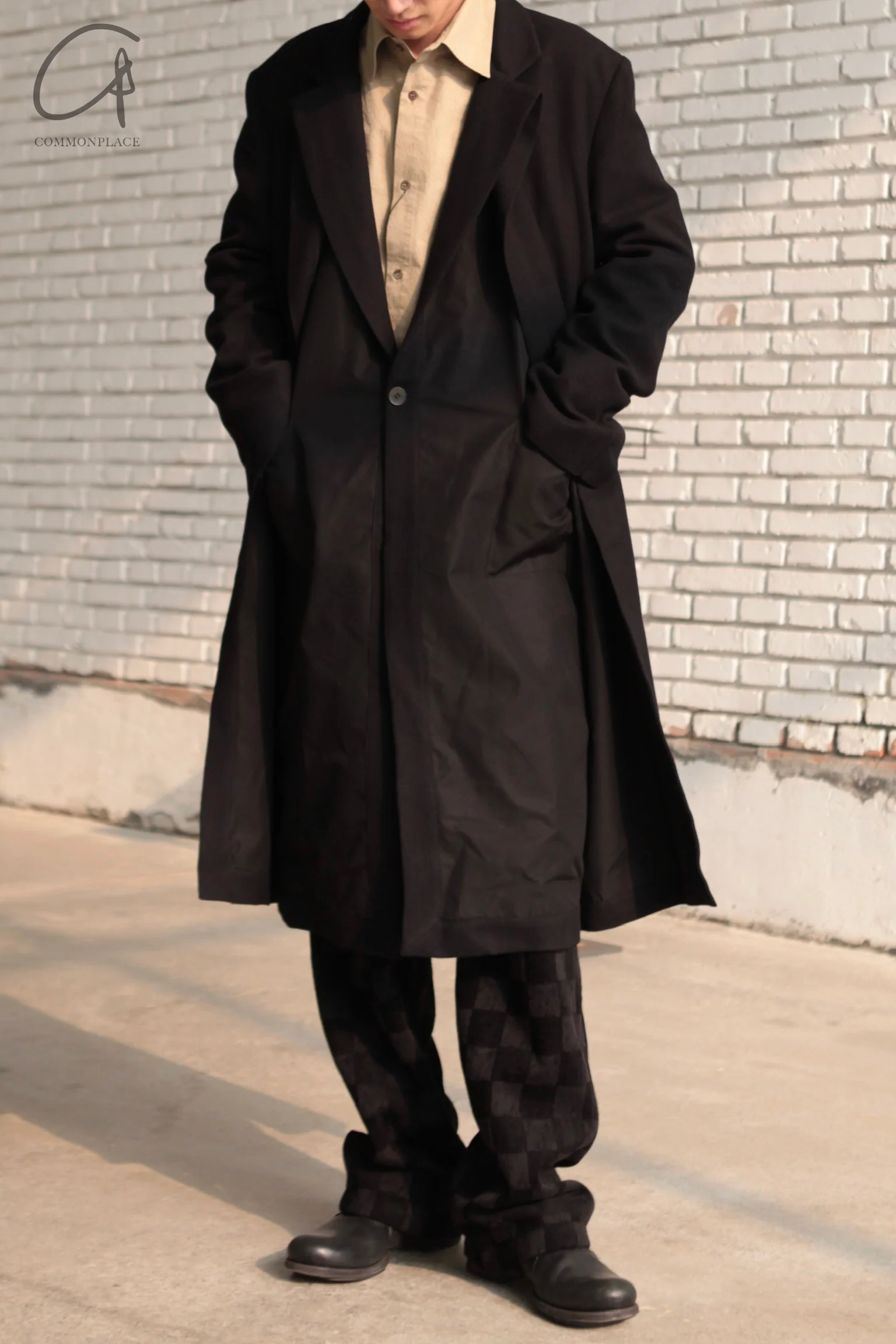K`ANG 24 Autumn and Winter Plaid Straight Wide Leg Pants KANG-M/P-004-HEI Black - Image 12