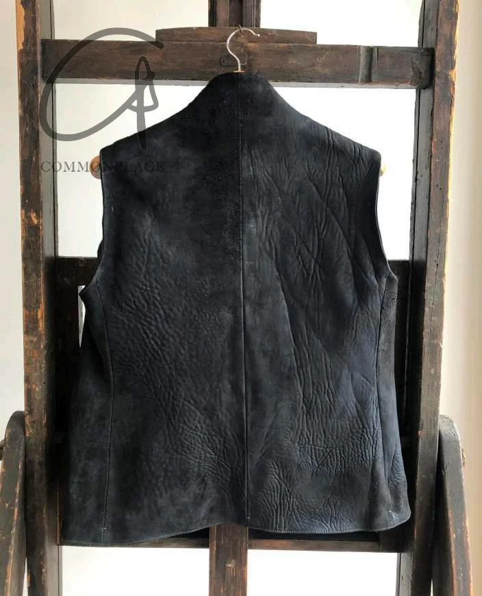 K`ANG 24 Fall/Winter Two-Button Vest, Rome Style, KANG-M/GL-001-HEI, Black - Image 6