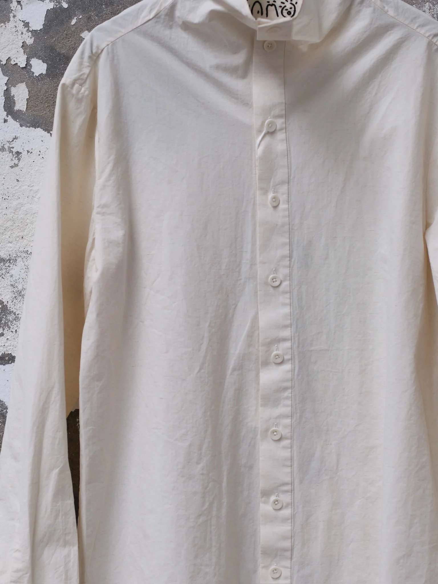 KINYAN LAM 25 Spring/Summer Hand-embroidered high collar shirt KYL-V2ST06-B-HB White - Image 7
