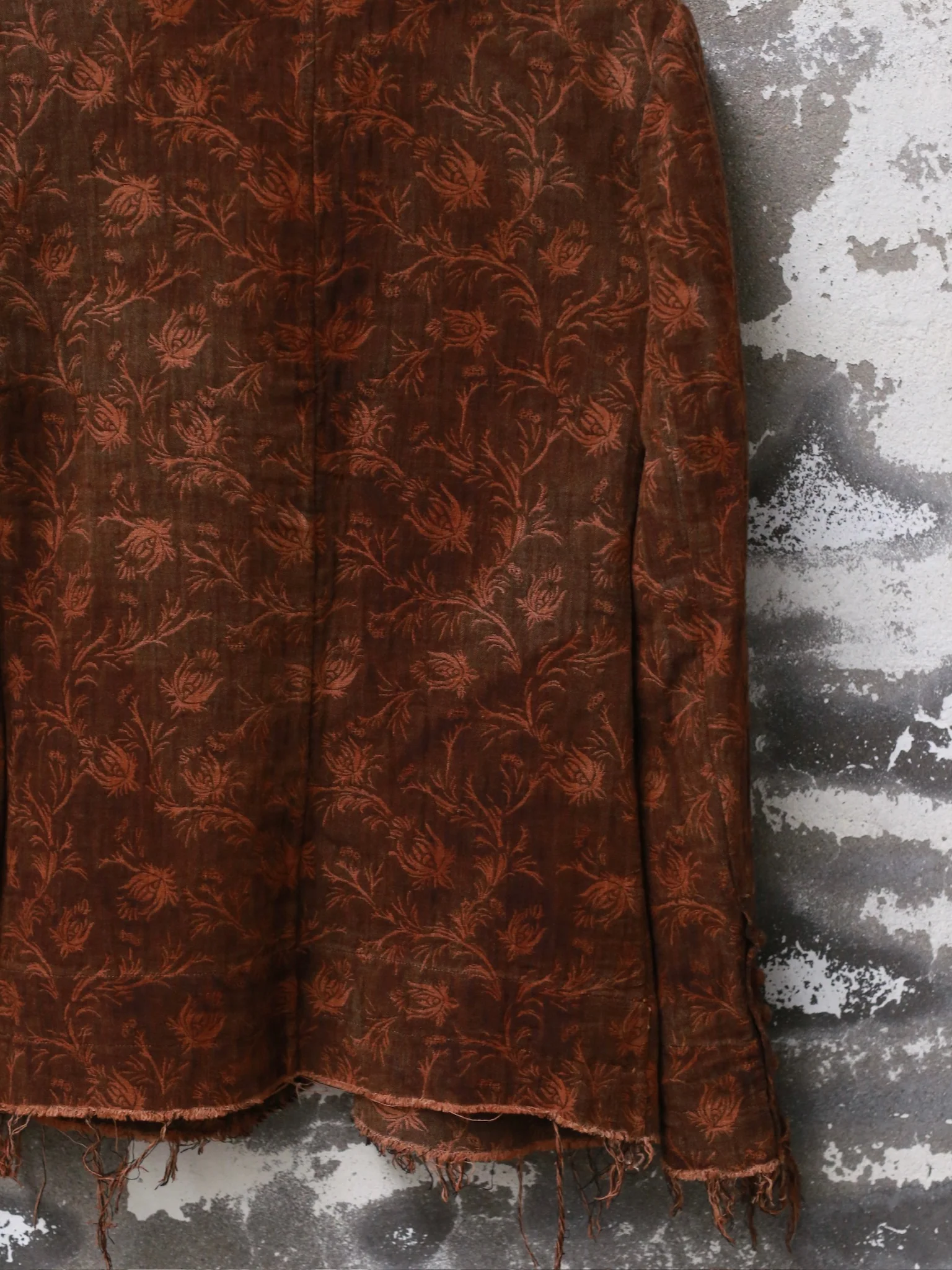KINYAN LAM 25 Spring/Summer Natural Dye High Neck Jacquard Shirt KYL-V2ST03-B-ZONG Brown - Image 9