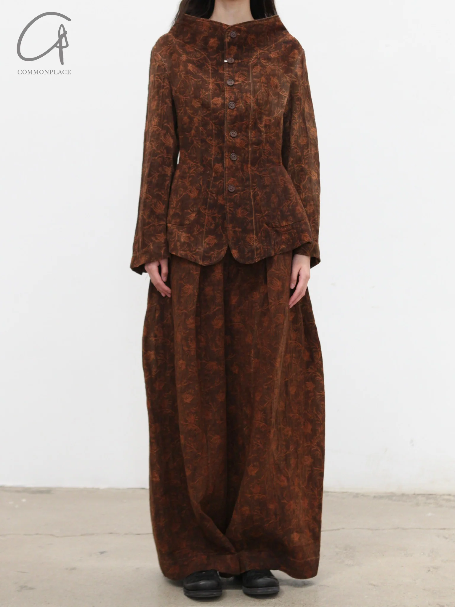 KINYAN LAM 25 Spring/Summer Natural Dye Jacquard Bloomers KYL-V2TRS02-ZONG Brown - Image 10