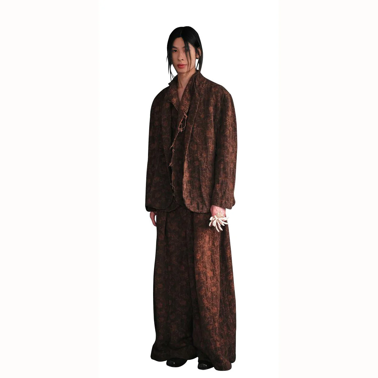 KINYAN LAM 25 Spring/Summer Natural Dye Jacquard Bloomers KYL-V2TRS02-ZONG Brown - Image 14
