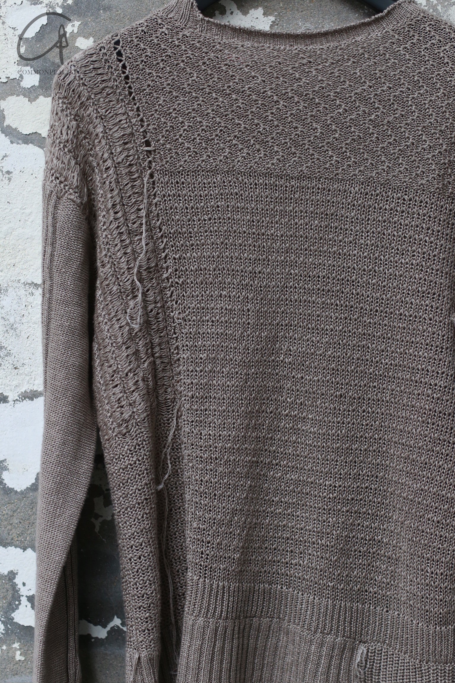 KLASICA 24 Spring/Summer Linen Pullover KLC-24C-KNT036-HUI Gray - Image 2