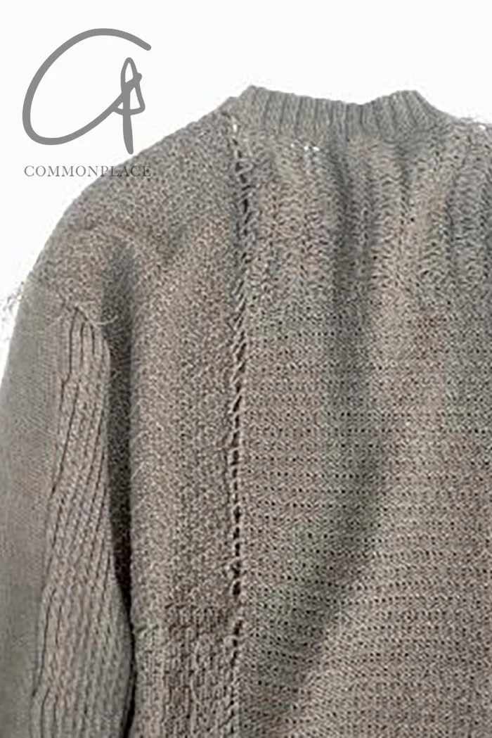 KLASICA 24 Spring/Summer Linen Pullover KLC-24C-KNT036-HUI Gray - Image 5