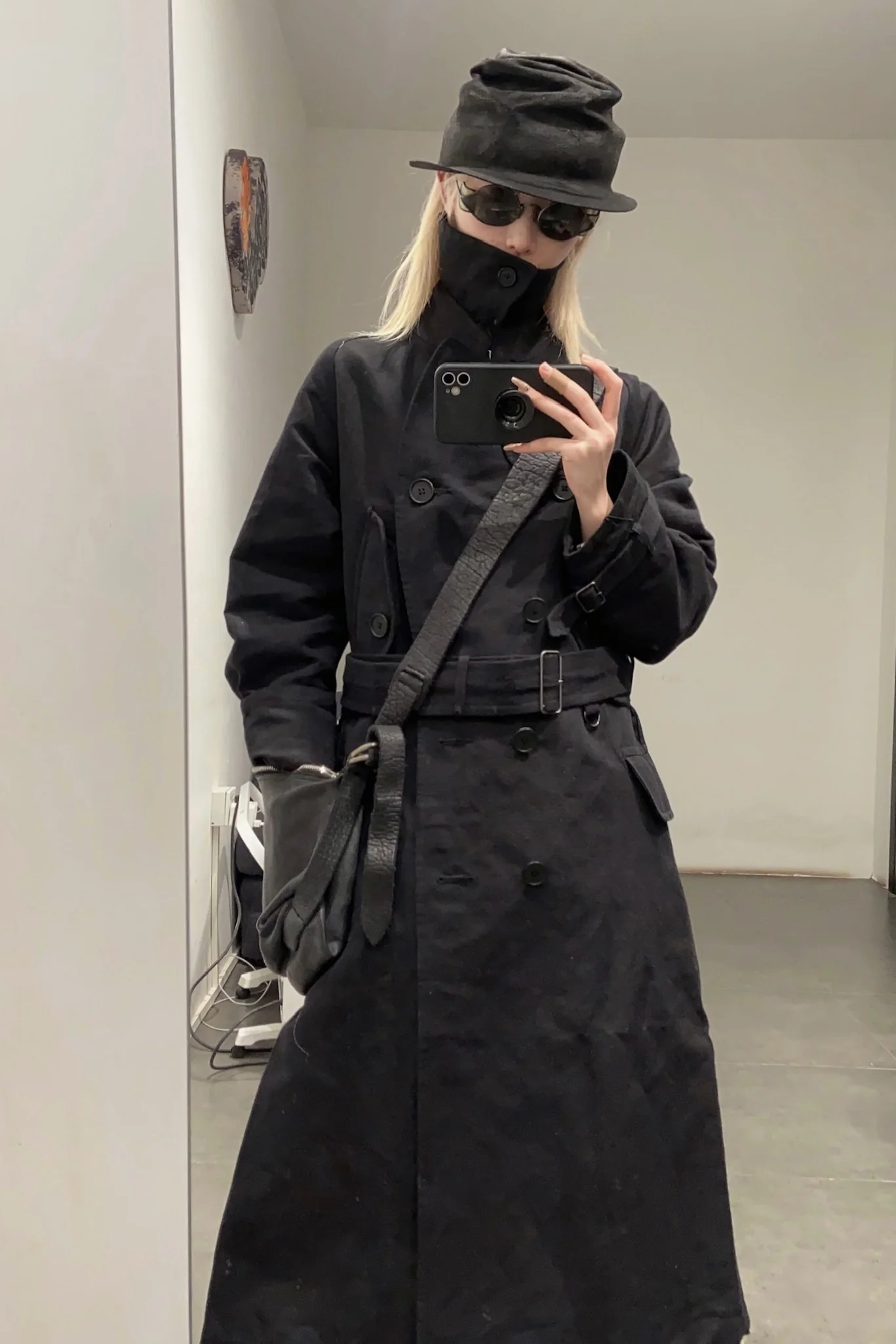 KLASICA Double-breasted belted linen jacket Cotton Craftsman Handmade KLC-22C-59TRC-HEI Black - Image 20
