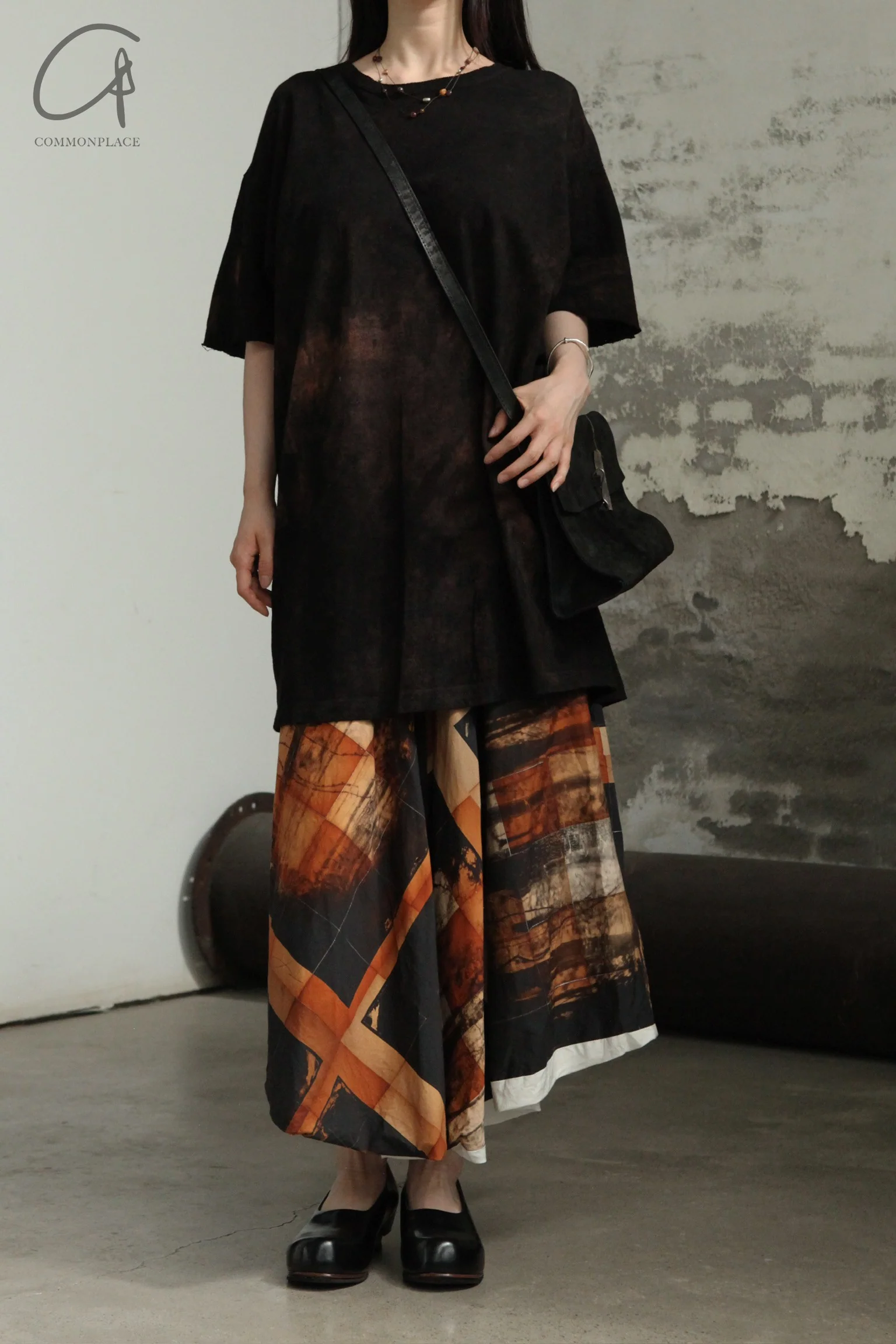 KLASICA Cotton Pullover T-shirt Series 24 Spring and Summer KLC-24C-DYT035-HEIJU Black Orange - Image 6