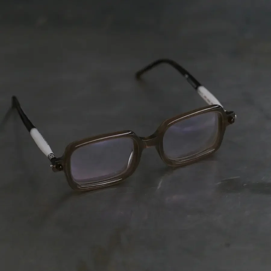 Kuboraum P2 series color matching cylindrical temple square frame sunglasses KBM-P2 50-22 BRW - Image 2