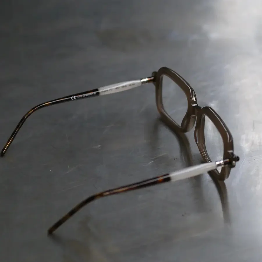 Kuboraum P2 series color matching cylindrical temple square frame sunglasses KBM-P2 50-22 BRW - Image 3