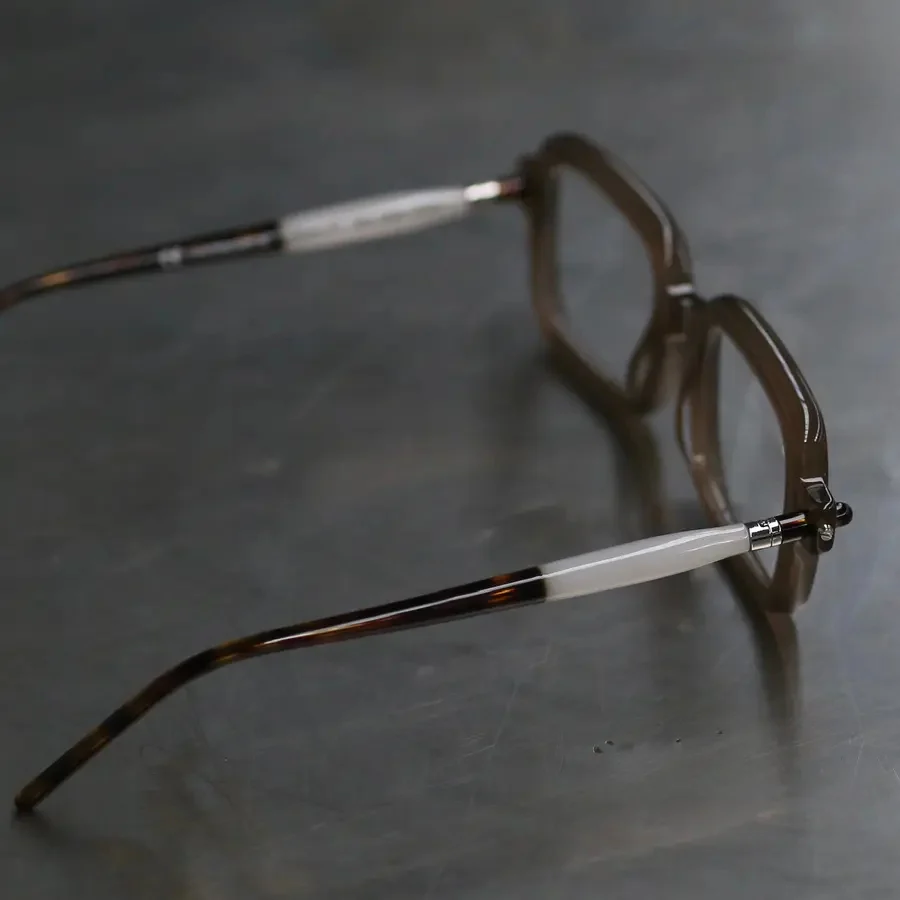 Kuboraum P2 series color matching cylindrical temple square frame sunglasses KBM-P2 50-22 BRW - Image 5