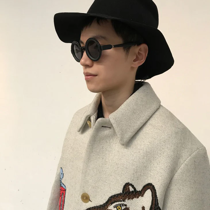 KUBORAUM Round Small Sunglasses Contemporary Berlin Art Made in Germany Handmade KUBM-Z7-HEI Black - Image 6