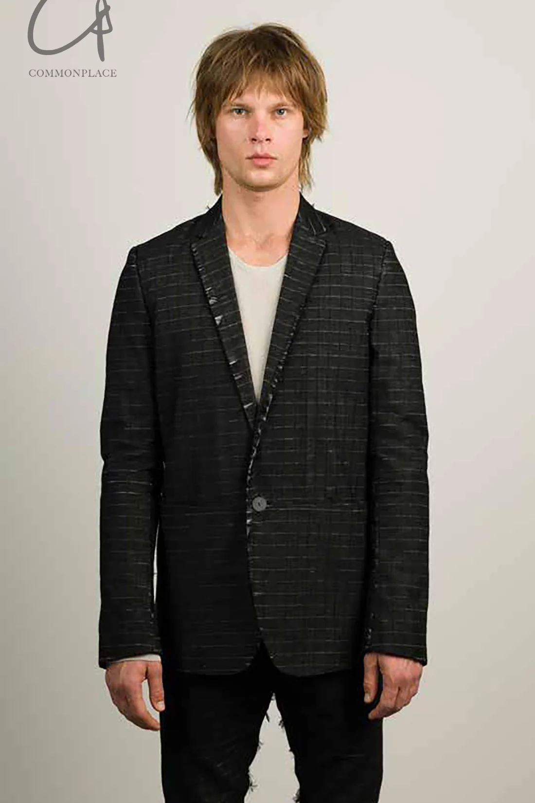 label under construction horizontal stripe jacket 41FMJC100 BAS BK - Image 3