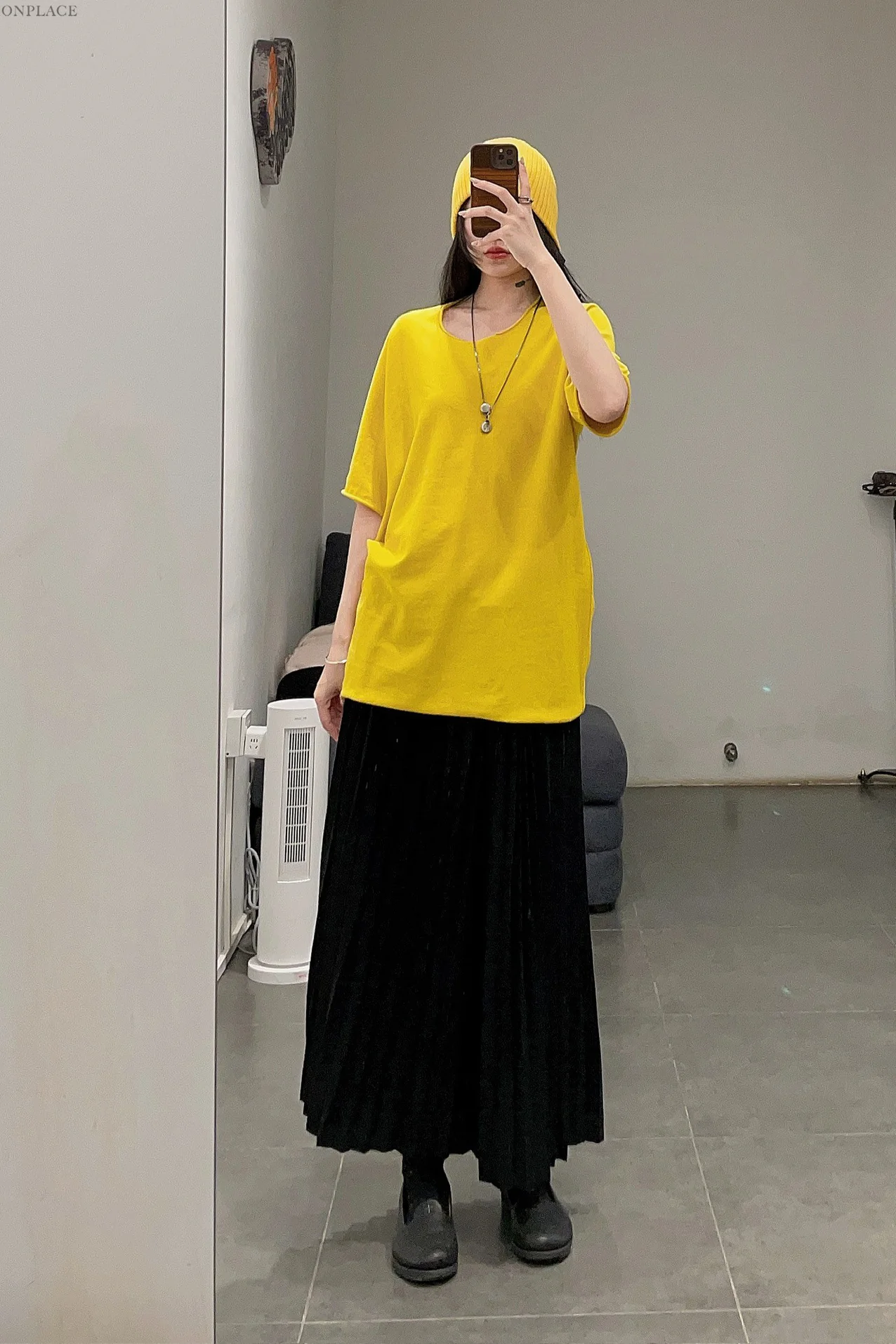label under construction narrow pleated cape skirt 41YWSK29 ZER2 OB - Image 14