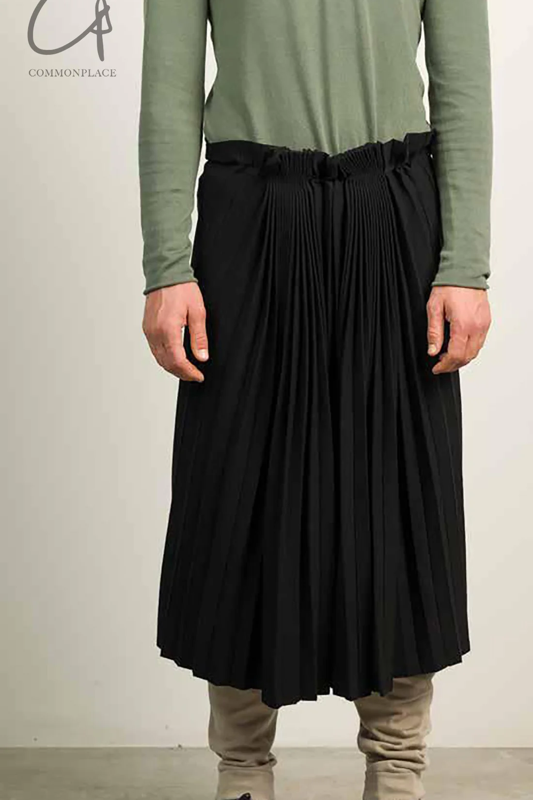 label under construction narrow pleated cape skirt 41YWSK29 ZER2 OB - Image 5