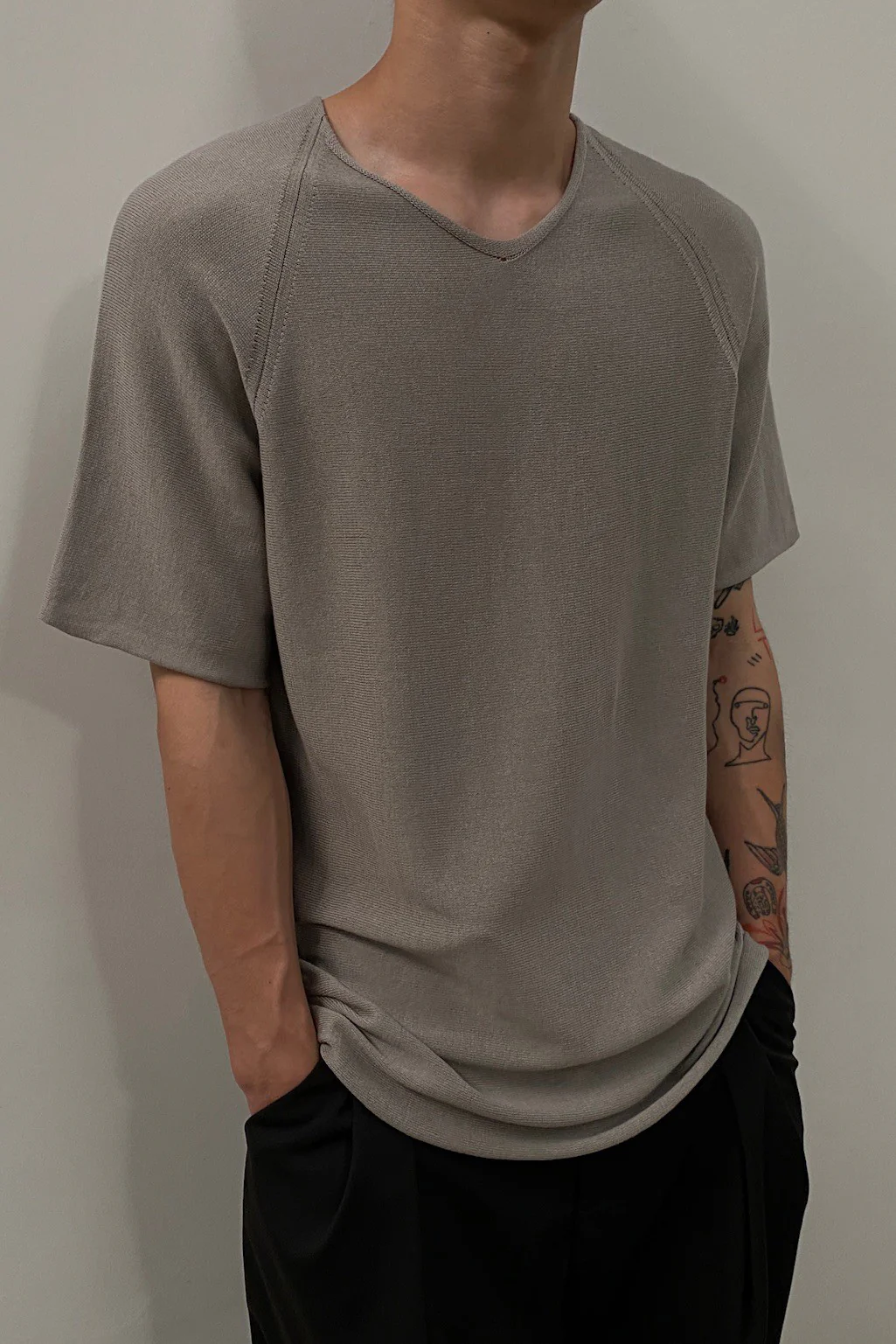 label under construction reversible flat seam T-shirt 39YMTS17-ZER3-W 39/LG-M - Image 3