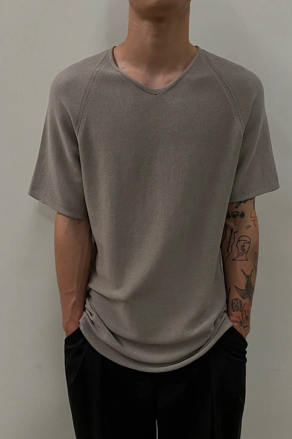 label under construction reversible flat seam T-shirt 39YMTS17-ZER3-W 39/LG-M - Image 5